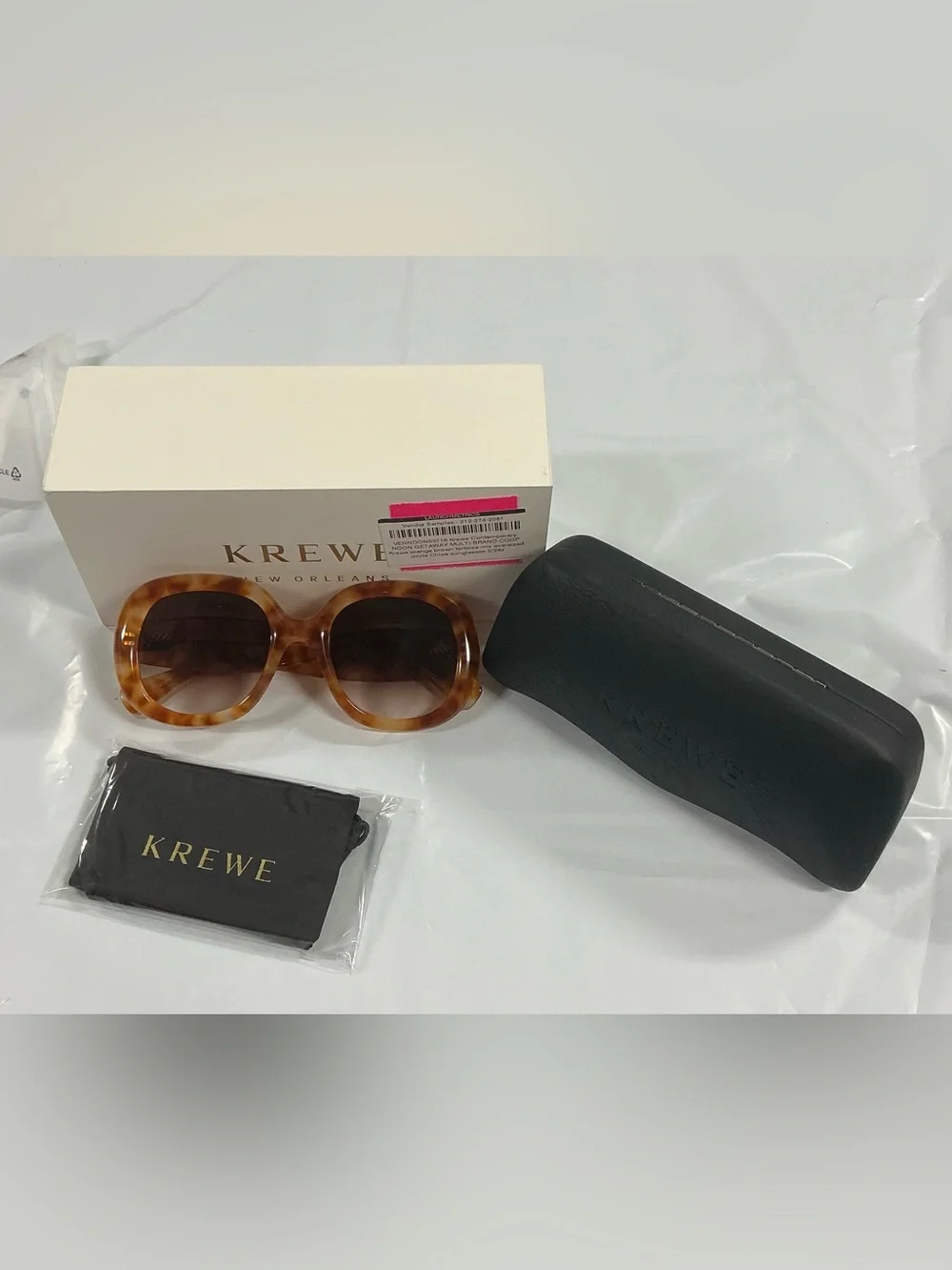 KREWE Tortoise Round Sunglasses with Gradient Brown Lenses PR10-1003